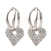 Brass Micro Pave Clear Cubic Zirconia Hoop Earrings EJEW-D322-08P-4