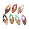 Opaque Resin and Walnut Wood Pendants RESI-T060-06M-1