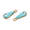Antique Golden Plated Brass Enamel Charms KK-Q571-02H-2