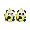Golden Plated Alloy Enamel Pendants ENAM-Z017-11G-02-1
