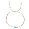 Minimalist Design Flat Round Glass Seed Beads Braided Bead Stretch for Women IQ0836-2
