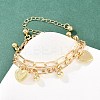 Iron Figaro & Paperclip Chain Double Layers Bracelets Link Bracelets for Women BJEW-A156-01G-2