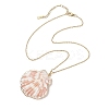 12Pcs 12 Styles Electroplated Natural Mixed Shell Pendant Necklaces NJEW-JN05212-5