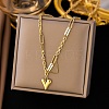304 Stainless Steel Heart Pendant Necklaces for Women LS-NJEW-Q028-05G-1