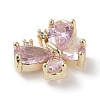Brass Micro Pave Cubic Zirconia Charms KK-G491-28G-03-2