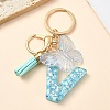Resin & Acrylic & Faux Suede Tassel Keychain X1-KEYC-YW00117-22-1