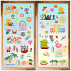 8 Sheets 8 Styles Summer Theme PVC Waterproof Wall Stickers DIY-WH0345-110-1