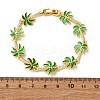 Ocean Theme Brass Cubic Zirconia with Enamel Link Bracelets for Women BJEW-F514-01C-G-5