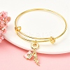 1Pc Valentine's Day Brass Clear Cubic Zirconia Makeup European Dangle Charms KK-YW0002-59A-4