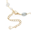 4Pcs Natural Morganite & Amethyst & Green Agate & Labradorite Link Bracelets for Women BJEW-JB12116-6