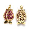 Brass Micro Pave Cubic Zirconia Pendants ZIRC-L100-031G-2