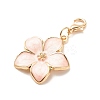 Alloy Enamel Flower Pendant Decorations HJEW-JM00657-03-3