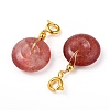 Natural Strawberry Quartz Pendants G-I307-02G-02-2