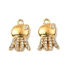 304 Stainless Steel with Crystal Rhinestone Charms STAS-G358-05G-03-1