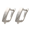 Rack Plating Brass Micro Pave Cubic Zirconia Hoop Earring Findings EJEW-H143-10P-1