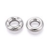 304 Stainless Steel Rhinestone Linking Rings STAS-T064-77P-2