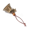 Iron Bell & Tibetan Style Alloy Flower Pendant Decorations HJEW-JM03368-4