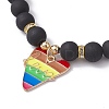 2Pcs 2 Style Synthetic Hematite & Glass Round Beaded Stretch Bracelets Set BJEW-JB10050-03-4