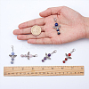Natural Round Gemstone Pendant Decorations HJEW-SC0001-05-2