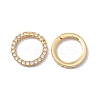 Rack Plating Brass Micro Pave Clear Cubic Zirconia Spring Gate Ring X-ZIRC-C040-25G-1