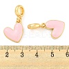 Rack Plating Alloy Enamel Heart European Dangle Charms FIND-B034-20G-01-3