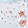 8Pcs 2 Size Sun Shape Brass Clear Cubic Zirconia Stud Earring Findings ZIRC-OC0001-09-4