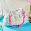 ABS Plastic Imitation Pearl Bead Chains Bag Extender Chains HJEW-TAC0090-7