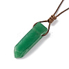 Natural Green Aventurine Nugget Pendant Necklace with Waxed Cord for Women NJEW-F306-01A-3