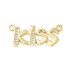 Brass Micro Pave Clear Cubic Zirconia Links KK-D357-03F-G-1