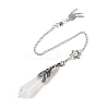 Natural Quartz Crystal Cone Dowsing Pendulum Big Pointed Pendants AJEW-Z041-01F-AS-3
