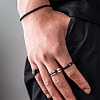 6Pcs 3 Colors Stainless Steel Plain Band Rings RJEW-CF0001-02-8