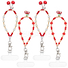 4Pcs 2 Style Glass & Acrylic Mobile Straps HJEW-HY00113-1