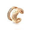 Brass Clear Cubic Zirconia Cuff Earrings EJEW-Q025-03B-G-3