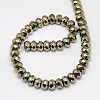 Natural Pyrite Beads Strands G-L051-10X6mm-01-3