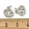 Rack Plating Brass Micro Pave Cubic Zirconia Pendants KK-K386-02J-P-3