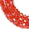 Transparent Electroplate Glass Beads Strands GLAA-F029-3mm-A14-3