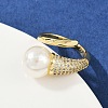 Brass Micro Pave Cubic Zirconia Cuff Rings for Women RJEW-F186-01G-4