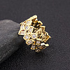 Brass Micro Pave Cubic Zirconia Adjustable Open Rings FS-WG624C0-01-1