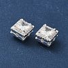 Brass Micro Pave Clear Cubic Zirconia Beads KK-G531-04S-2