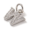 Initial Letter Brass with Cubic Zirconia Charms LS-KK-Q814-26W-P-2