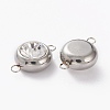 Stainless Steel Color Plated 304 Stainless Steel Pave Cubic Zirconia Links Connectors STAS-I169-02P-01-2