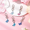 Butterfly Alloy Enamel Pendant Decorations HJEW-JM03207-1