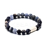 Natural Sodalite Round Beaded Stretch Bracelet PW-WG80752-02-1