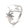 Non-Tarnish 201 Stainless Steel Sun & Ice Cream Adjustable Ring for Women RJEW-F131-02P-1