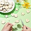 180Pcs 3 Styles Undyed Unfinished Wood Links WOOD-CJ0002-24-5