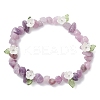 Natural Lepidolite Chip Beaded Stretch Bracelets for Women BJEW-JB12311-03-2