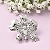 Flower 304 Stainless Steel Open Cuff Rings for Women RJEW-A091-22P-1