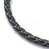 Polyester Cord Braided Bracelet Makings MAK-Z003-01P-06-3