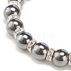 Synthetic Hematite Stretch Bracelet Rhinestone Beaded BJEW-JB08335-02-4