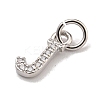 Initial Letter Brass with Cubic Zirconia Charms KK-Q814-26J-P-2